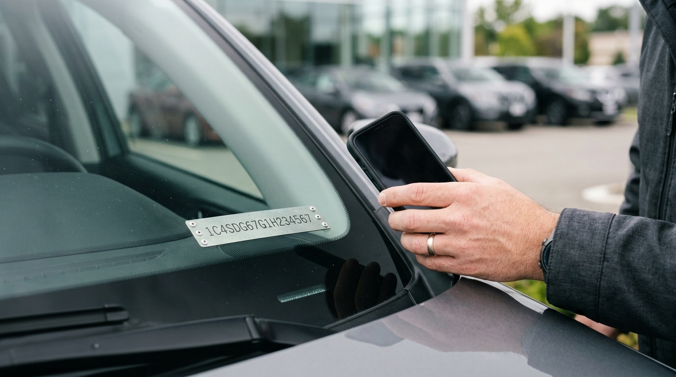 Vehicle VIN being checked for open recalls before buying a used car