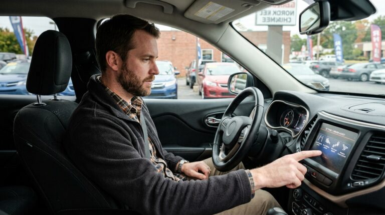 used car buyer testing driver-assistance features